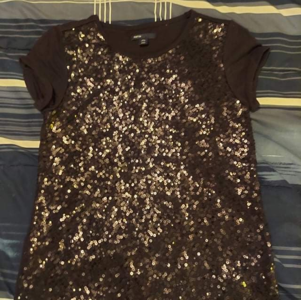 Black sequin t shirt